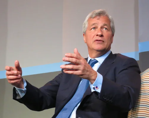 Jamie Dimon, PDG de JPMorgan Chase, lors de la conférence sur les investissements de santé de la banque.