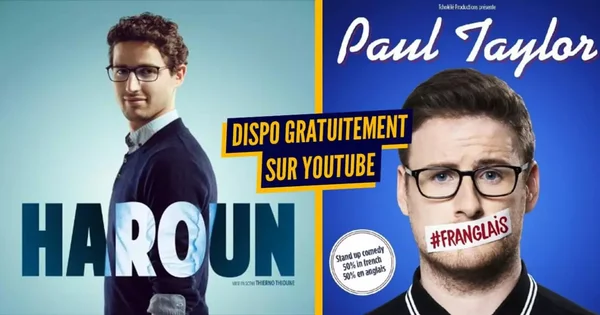 Une affiche présentant Haroun et Paul Taylor, disponibles gratuitement sur YouTube.