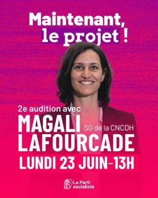 Affiche de promotion pour une audition de Magali Lafourcade par le Parti Socialiste.