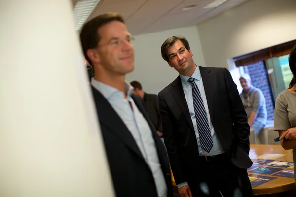 Le Premier ministre Mark Rutte lors d'une visite au Dutch Game Garden à Utrecht.