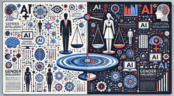 Illustration sur les inégalités hommes-femmes et l'IA.