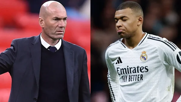 Zinédine Zidane et Kylian Mbappé, figures emblématiques du football français.