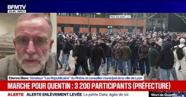 Le sénateur LR Étienne Blanc interviewé sur le déroulement de la marche pour Quentin Deranque.
