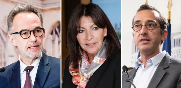 Les prétendants à la mairie de Paris rassemblés pour une conférence de presse.