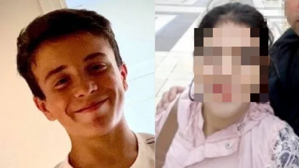 Une image partagée présentant un jeune homme et une femme en veste rose, visage flouté.