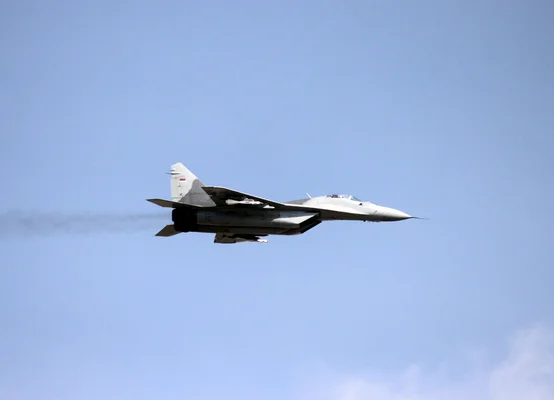 Chasseur MiG-29 de l'armée de l'air serbe en vol