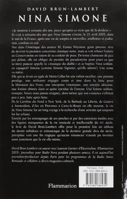 Couverture arrière du livre Nina Simone, une vie de David Brun-Lambert.