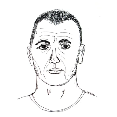 Portrait supposé d'Yvan Colonna réalisé d'après des photographies de recherche.