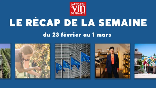 Graphique « Le Récap de la Semaine » de La Revue du Vin de France illustrant l'actualité viticole.
