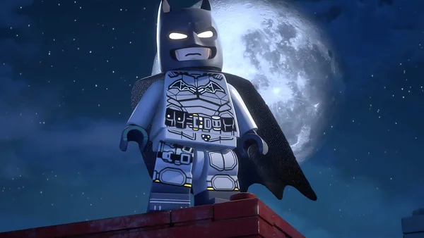 Batman dans une scène nocturne du film LEGO Batman : L'Héritage du Chevalier Noir