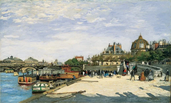 Le Pont des Arts à Paris, une vue urbaine capturée par le pinceau de Pierre-Auguste Renoir.