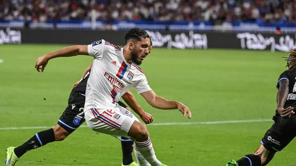 Rayan Cherki lors d'une rencontre avec l'équipe de France espoirs.