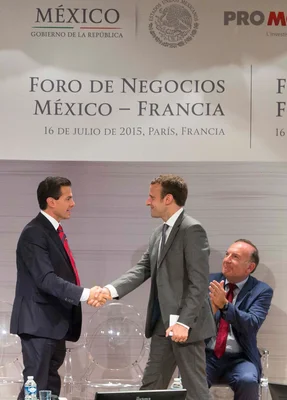 Le président Enrique Peña Nieto lors du Forum économique MEDEF à Paris, en 2015.