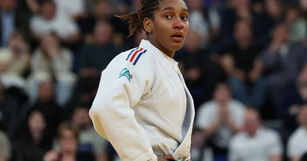 Melkia Auchecorne lors des Championnats d'Europe où elle a décroché la médaille d'argent.