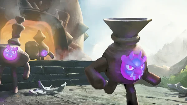 Créatures et environnements étranges dans le jeu Kiln développé par le studio Double Fine.