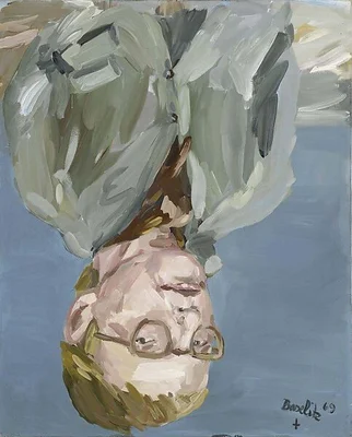 Portrait of K.L. Rinn, œuvre caractéristique de Georg Baselitz représentée à l'envers.