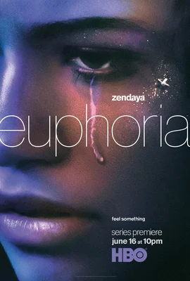 Affiche officielle de la série Euphoria mettant en vedette Zendaya en pleurs.