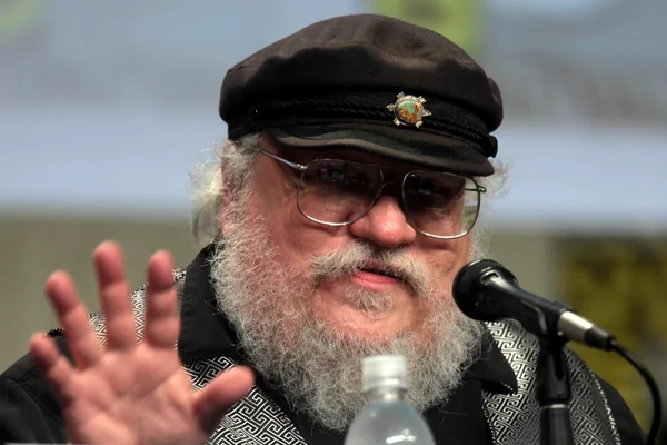 L'auteur George R. R. Martin lors d'une intervention au San Diego Comic Con 2014 pour Game of Thrones.