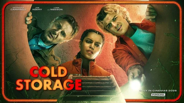 Affiche du film Cold Storage (2026) avec Liam Neeson, Joe Keery et Georgina Campbell.