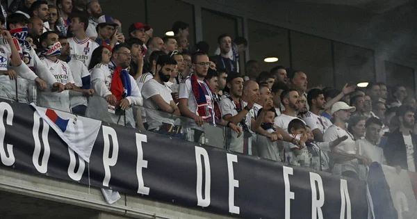 Supporters lillois encourageant leur équipe lors d'un match.