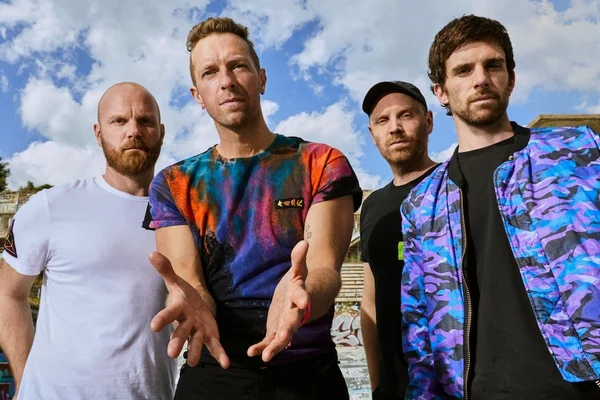 Le groupe Coldplay lors d'une séance photo pour l'annonce de leur tournée mondiale.