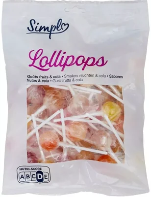 Sachet de sucettes de la marque Simpl rappelées chez Carrefour pour présence de métal.