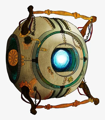 Illustration du personnage Wheatley, le cœur robotique de Portal 2.