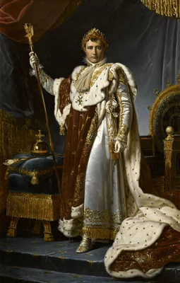 Portrait officiel de Napoléon Ier, empereur, dans ses habits de sacre.
