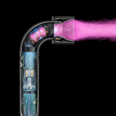 Schéma technique du Dyson Supersonic R HD17 illustrant la circulation de l'air.