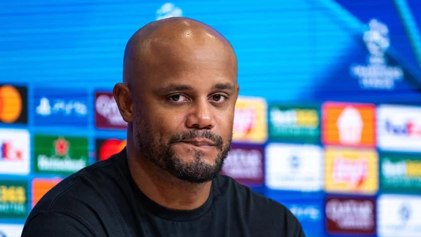 Vincent Kompany lors d'une présentation officielle du Bayern Munich.