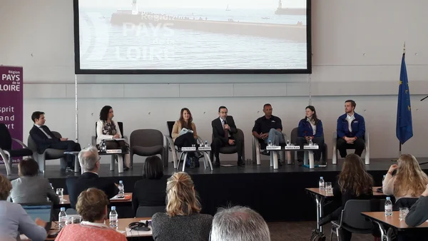 Bruno Retailleau lors de l'Assemblée générale et du Bureau politique de la Commission de l'Arc Atlantique à Les Sables d'Olonne.