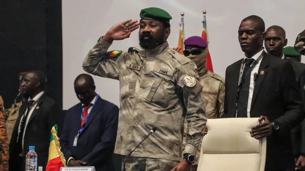 Le chef de la junte malienne lors d'une cérémonie officielle.