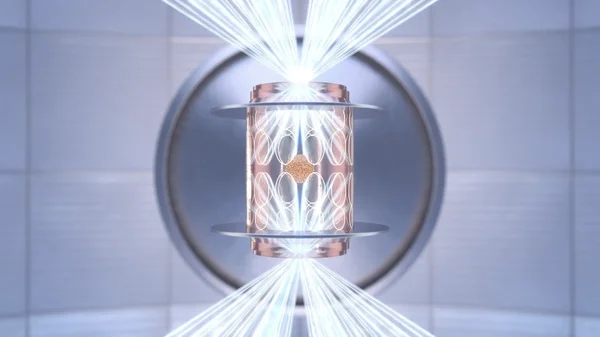 Schéma conceptuel d'un dispositif de production d'énergie par lasers pour la fusion nucléaire