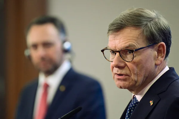 Le ministre allemand des Affaires étrangères lors d'une intervention officielle.