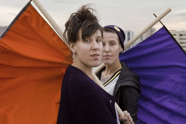 Portrait de Delphine et Elodie Chevalme à la Villa Albertine.