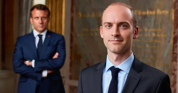 Jean-Noël Barrot accompagné du président Emmanuel Macron.