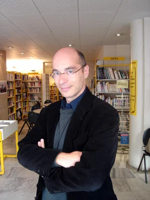 Bernard Werber à l'Institut français de Sofia, en Bulgarie.