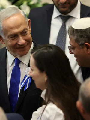 Benjamin Netanyahu lors d'une interaction au sein de son gouvernement d'extrême droite.