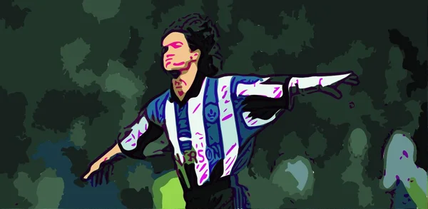 Illustration artistique d'un joueur lors d'un match Bayern Munich - PSG.