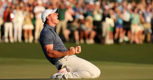 L'explosion de joie de Rory McIlroy sur le green du Masters.