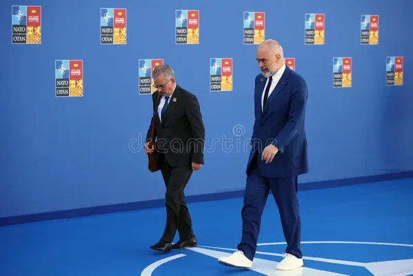 Le Premier ministre albanais Edi Rama lors d'un sommet de l'OTAN à Madrid, en Espagne.