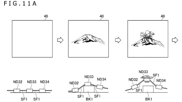 Schémas techniques et diagrammes électroniques extraits du brevet de Sony pour une manette à boutons déformables.