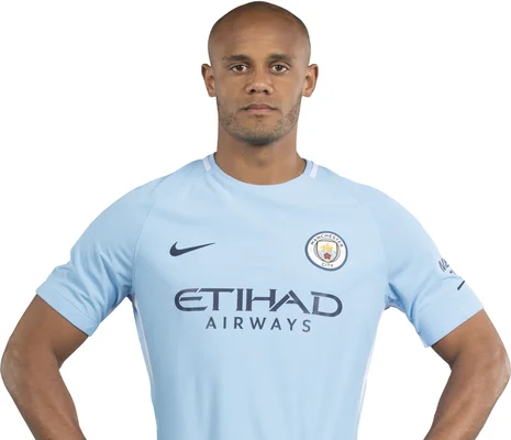 Portrait de Vincent Kompany portant les couleurs de Manchester City.