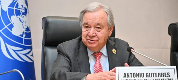 António Guterres lors d'une visite à Addis-Abeba pour saluer l'Union africaine.