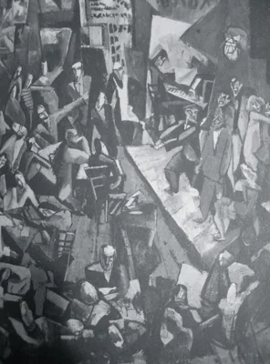 Affiche de Marcel Słodki illustrant l'esprit du Cabaret Voltaire.