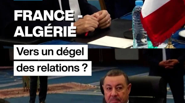 Une de presse avec une poignée de main illustrant l'apaisement des relations entre la France et l'Algérie.