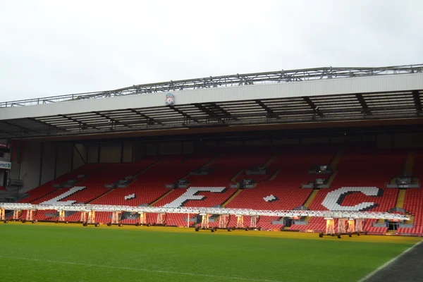 L'intérieur du stade d'Anfield, domicile de Liverpool FC.
