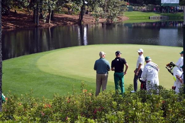 Participants au concours Par 3 du tournoi des Masters 2015 à Augusta.