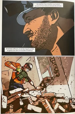 Extrait de la bande dessinée Un Jour dans la Nuit, par Virgile Dureuil et Foucauld Duchange.