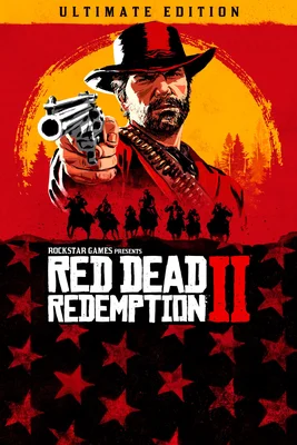 Affiche promotionnelle de Red Dead Redemption II, jeu de Rockstar Games.